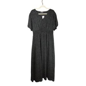 Holipick Dress‎ Womens XXL Black Polka Dot Chiffon Maxi New